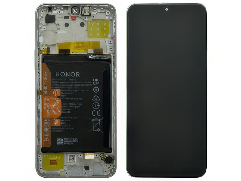 Lcd + Touch Screen + Frame + Batteria Titanium Silver per Honor X8