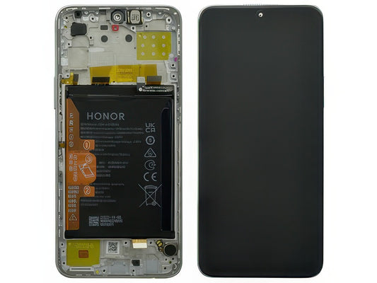 Lcd + Touch Screen + Frame + Batteria Titanium Silver per Honor X8