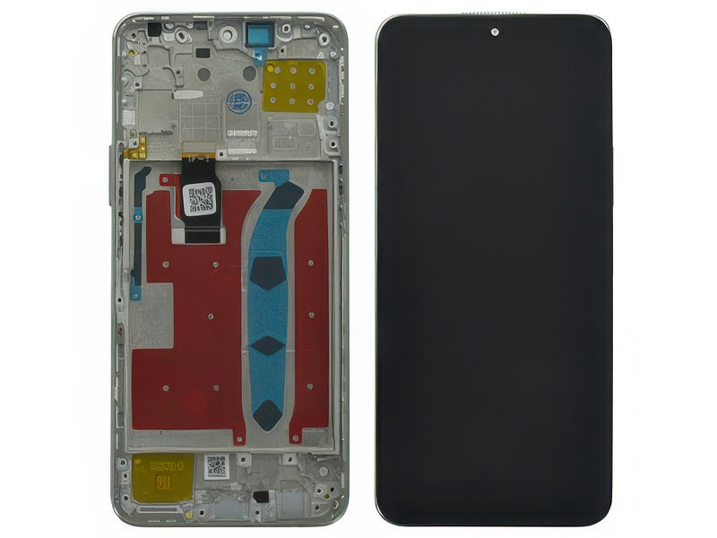 Lcd + Touchscreen + Frame + Tasti Volume Titanium Silver per Honor X8