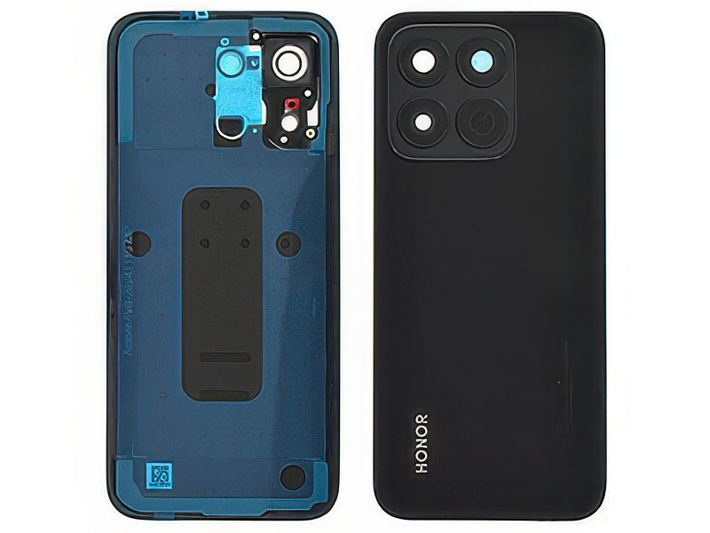 Cover Batteria + Vetrino Camera + Adesivi Midnight Nero per Honor X8c