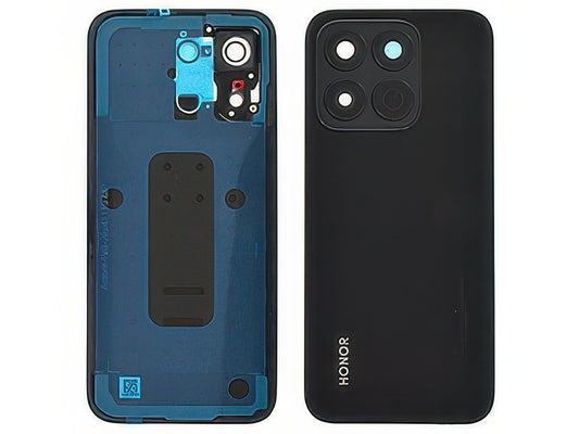 Cover Batteria + Vetrino Camera + Adesivi Midnight Nero per Honor X8c