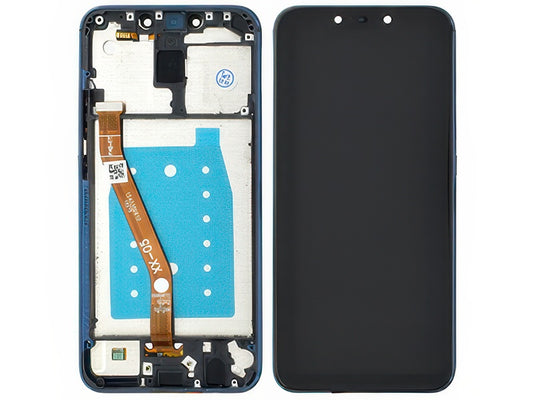 Lcd + Touch Screen + Frame + Tasti Laterali Blu per Huawei Mate 20 Lite