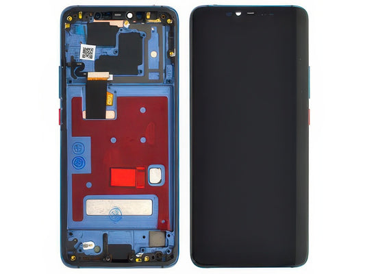Lcd + Touch Screen + Frame + Tasti Laterali Blu per Huawei Mate 20 Pro