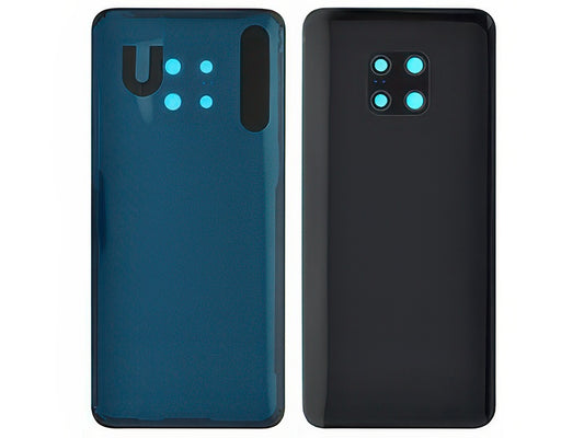 Cover Batteria + Vetrino Camera + Adesivo Nero per Huawei Mate 20 Pro