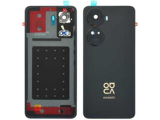 Cover Batteria + Vetrino Camera + Adesivo Nero per Huawei Nova 12 SE