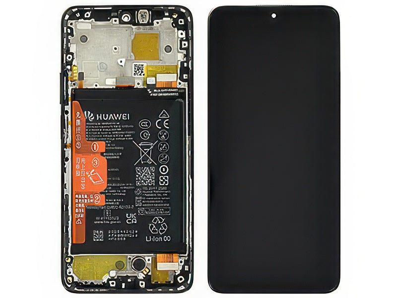 Lcd + Touch Screen + Frame + Batteria + Vibrazione + Tasti Laterali Nero per Huawei Nova 12i