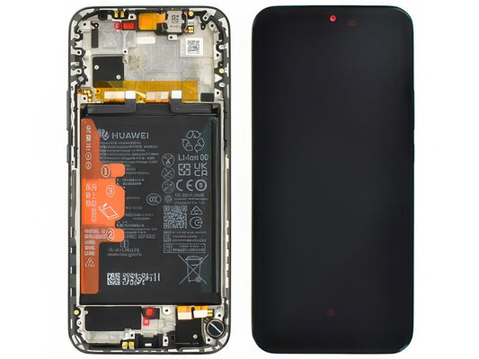 Lcd + Touch Screen + Frame + Batteria + Vibrazione + Tasti Laterali Nero per Huawei Nova 12s