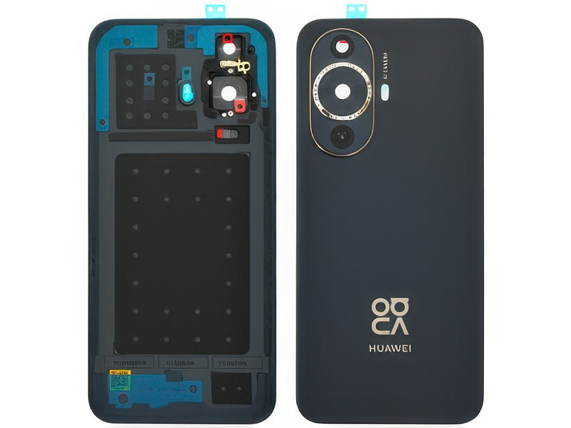 Cover Batteria + Vetrino Camera + Adesivo Nero per Huawei Nova 12s