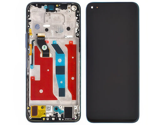 Lcd + Touchscreen + Frame + Tasto Volume Argento per Huawei Nova 8i