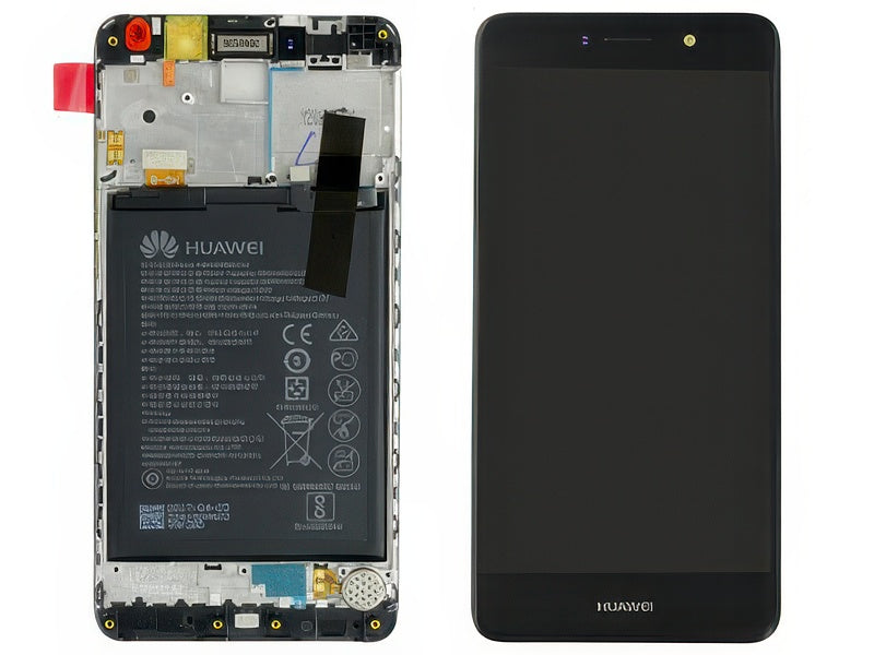 Lcd + Touchscreen + Frame + Batteria + Vibrazione + Altoparlante + Switch Tasti Lat. Nero per Huawei Nova Lite +
