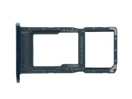 Sportello Sim Card/SD Card + Alloggio Aurora Blu per Huawei P Smart 2019