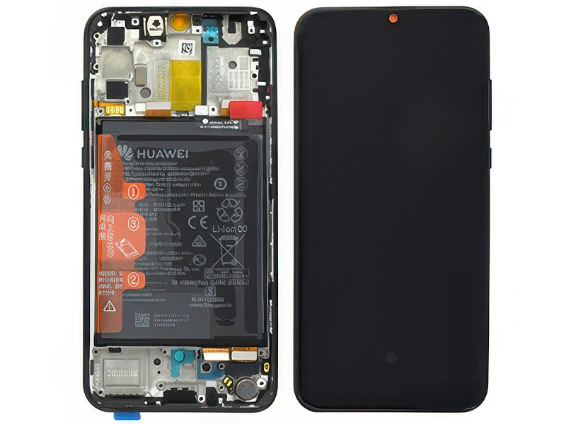 Lcd + Touchscreen + Frame + Batteria + Vibrazione + Altoparlante + Tasti Midnight Nero per Huawei P Smart S