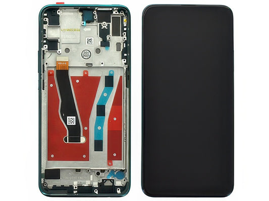 Lcd + Touchscreen + Frame + Tasti Laterali Verde per Huawei P Smart Z