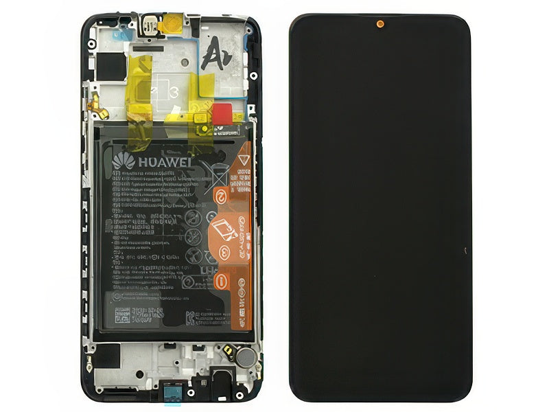Lcd + Touchscreen + Frame + Batteria + + Altoparlante + Vibrazione Nero per Huawei P Smart+ 2019