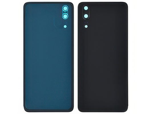 Cover Batteria + Vetrino Camera + Adesivo Nero per Huawei P20