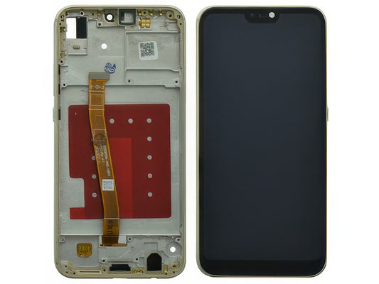 Lcd + Touch Screen + Frame + Tasti Laterali Oro per Huawei P20 Lite