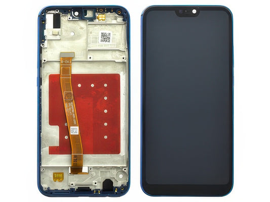 Lcd + Touch Screen + Frame + Tasti Laterali Klein Blu per Huawei P20 Lite Dual Sim