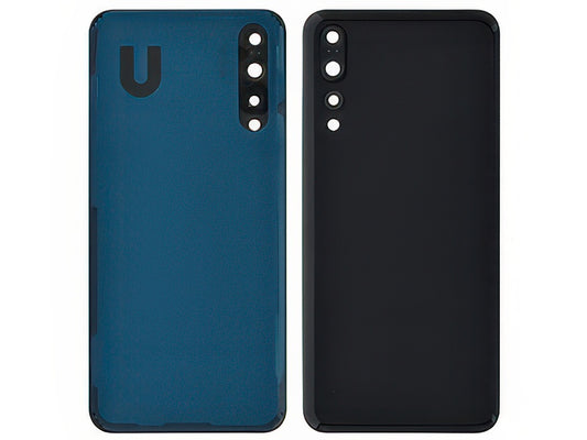 Cover Batteria + Vetrino Camera + Adesivo Nero per Huawei P20 Pro Dual Sim