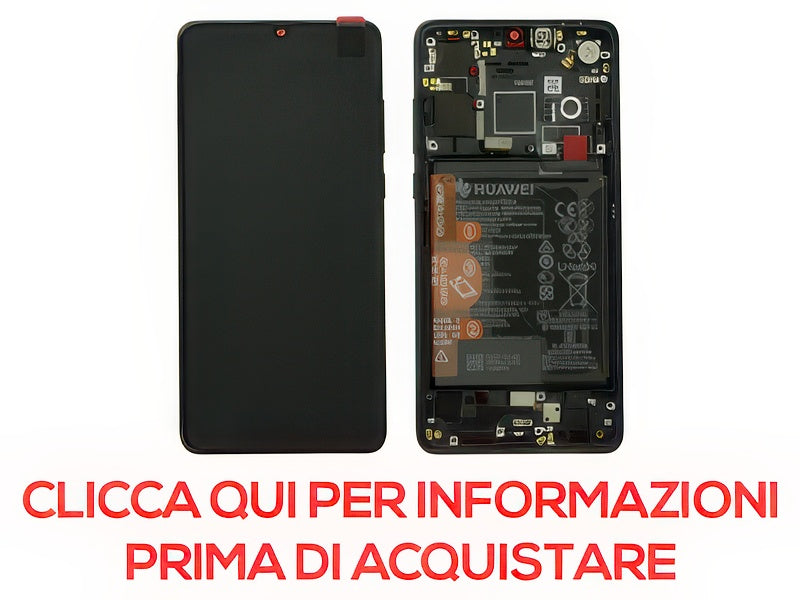 Lcd + Touch + Frame + Batteria + Tasti Laterali + Speaker Nero Chiama Prima X Info per Huawei P30