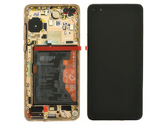 Lcd + Touch + Frame + Batteria + Tasti Laterali + Altoparlante + Vibrazione Oro per Huawei P40