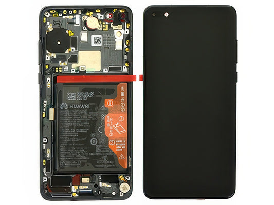 Lcd + Touch + Frame + Batteria + Tasti Laterali + Altoparlante + Vibrazione Nero per Huawei P40