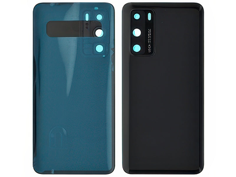 Cover Batteria + Vetrino Camera + Adesivo Nero per Huawei P40