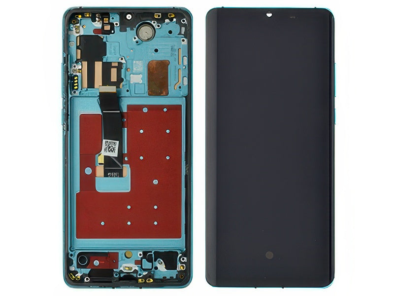 Lcd + Touch + Frame + Tasti Laterali Aurora Blu per Huawei P30 Pro New Edition