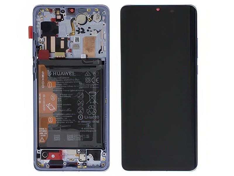 Lcd + Touch + Frame + Batteria + Tasti Laterali + Altoparlante Breathing Crystal per Huawei P30 Pro