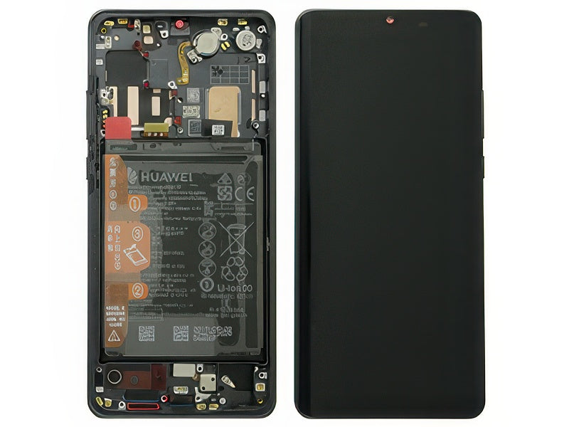 Lcd + Touch + Frame + Batteria + Tasti Laterali + Altoparlante + Vibrazione Nero per Huawei P30 Pro