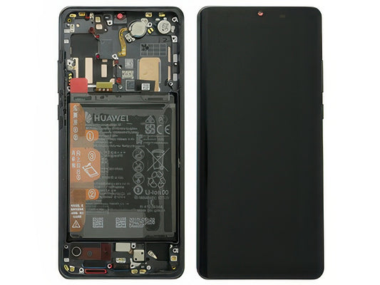 Lcd + Touch + Frame + Batteria + Tasti Laterali + Altoparlante + Vibrazione Nero per Huawei P30 Pro