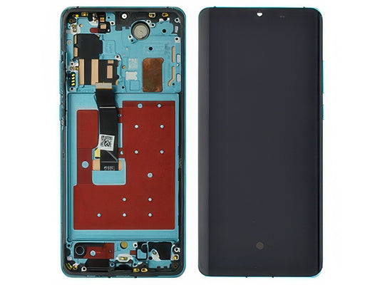 Lcd + Touch + Frame + Tasti Laterali Aurora Blu per Huawei P30 Pro