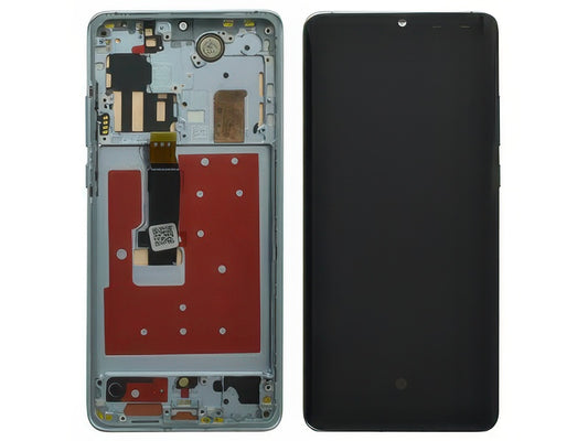 Lcd + Touch Screen + Frame + Tasti Laterali Mystic Blue per Huawei P30 Pro