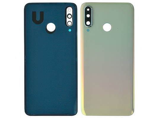 Cover Batteria + Adesivo + Vetrino Camera Pearl Bianco Vers 48MP senza logo per Huawei P30 Lite New Edition
