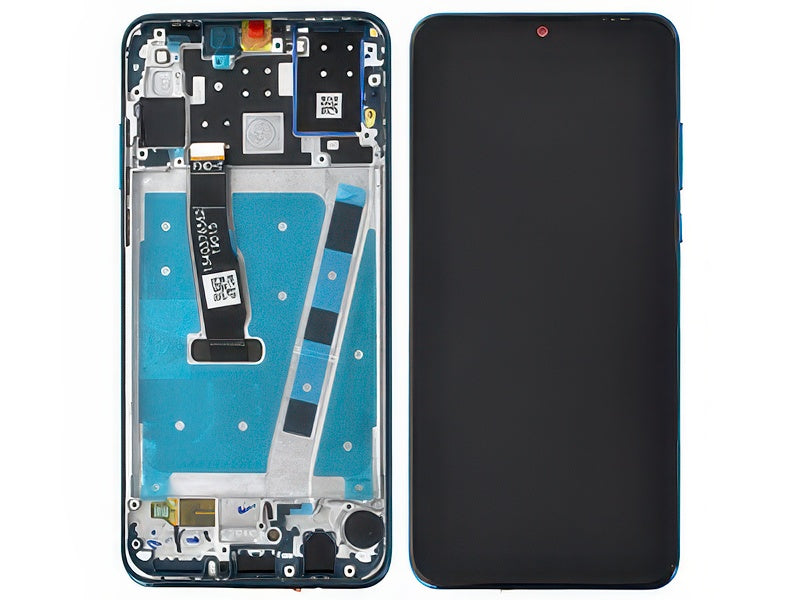 Lcd + Touch Screen + Frame + Tasti Laterali Peacock Blu "Versione Fotocamera 48MP" per Huawei P30 Lite