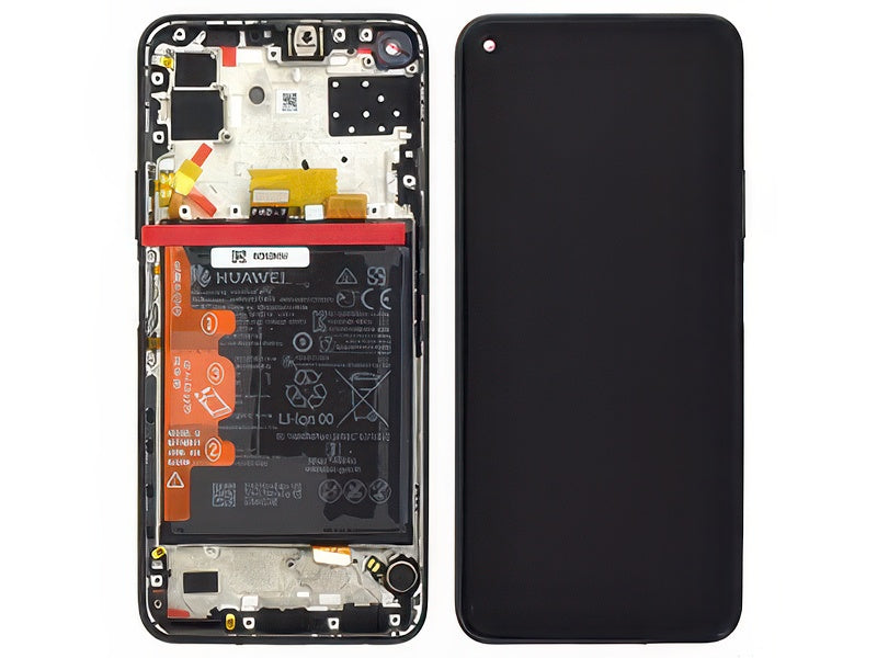 Lcd + Touch + Frame + Batteria + Tasti Laterali + Altoparlante Nero per Huawei P40 Lite 5G