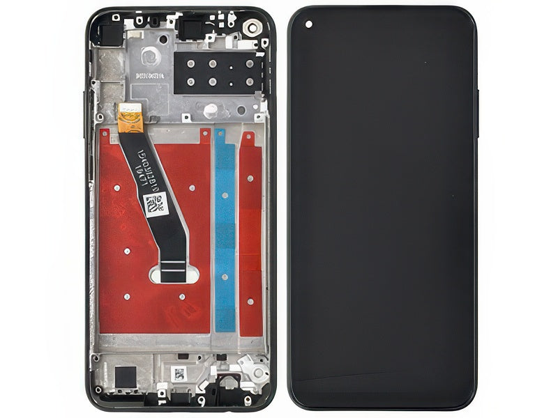 Lcd + Touch Screen + Frame + Tasti Laterali Midnight Nero per Huawei P40 Lite E