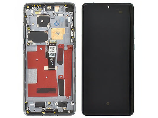 Lcd + Touch Screen + Frame + Tasti Laterali Golden Nero per Huawei P50 Pro