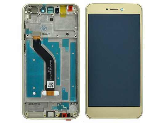 Lcd + Touch Screen + Frame + Tasti Laterali Oro per Huawei P8 Lite 2017