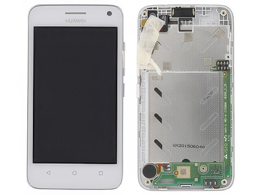 Lcd + Touchscreen + Frame + Altoparlante + Vibrazione + Tasti Laterali Bianco per Huawei Y3 - Y360-U61