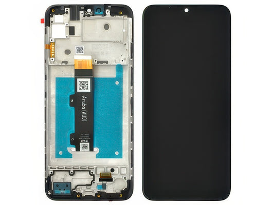 Lcd + Touch Screen + Frame + Switch Tasti Laterali Nero per Motorola Moto E20