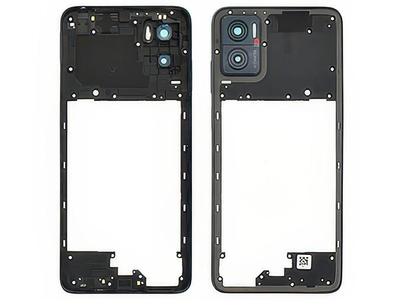 Cover Posteriore + Vetrino Camera + Tasti Volume Astro Nero per Motorola Moto E22