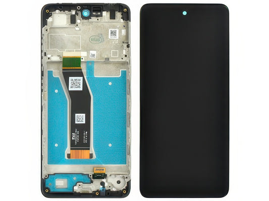 Lcd + Touch Screen + Frame Nero per Motorola Moto E14 4G - Originale Service Pack