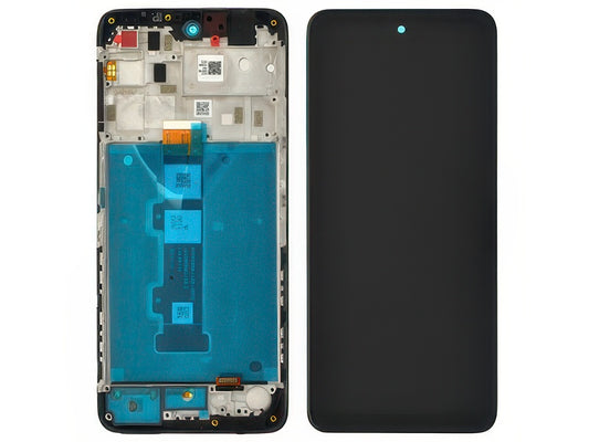Lcd + Touch Screen + Frame + Switch Tasti Laterali Nero per Motorola Moto E32s