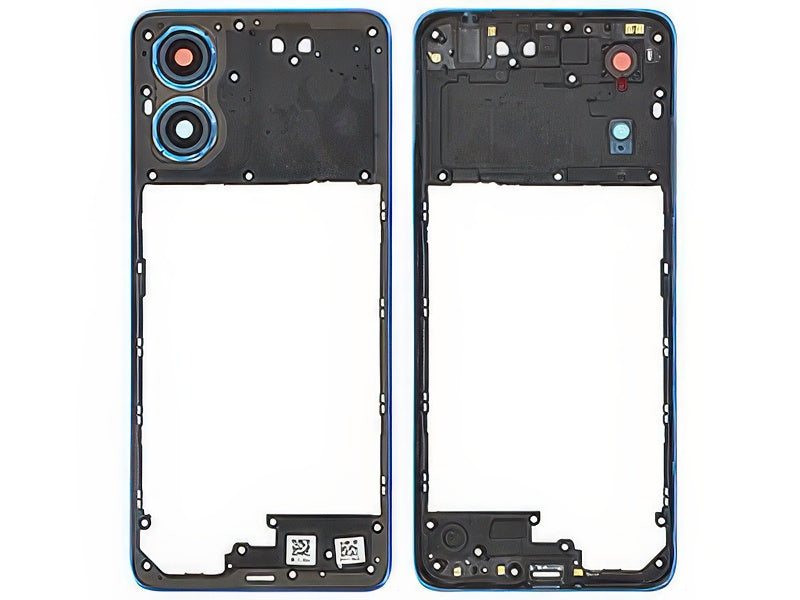 Cover Posteriore + Vetrino Camera Satin Blu per Motorola Moto G04 4G