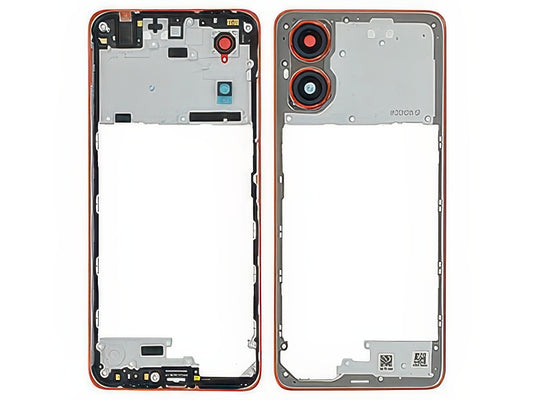 Cover Posteriore + Vetrino Camera Sunrise Arancione per Motorola Moto G04 4G