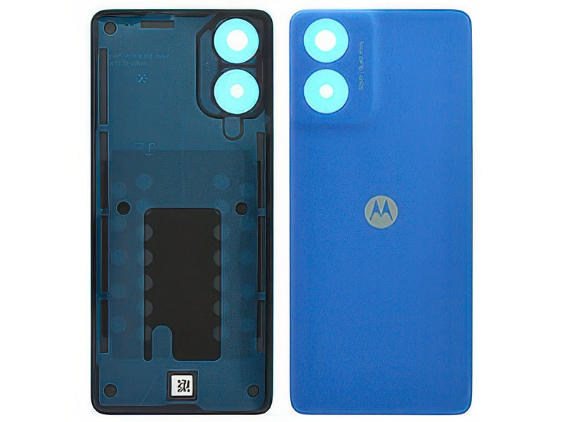 Cover Batteria + Adesivo Satin Blu per Motorola Moto G04s 4G