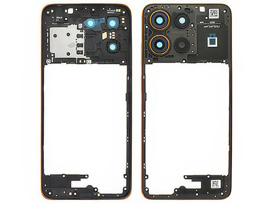 Cover Posteriore + Vetrino Camera + Antenna NFC Sunrise Arancione per Motorola Moto G15