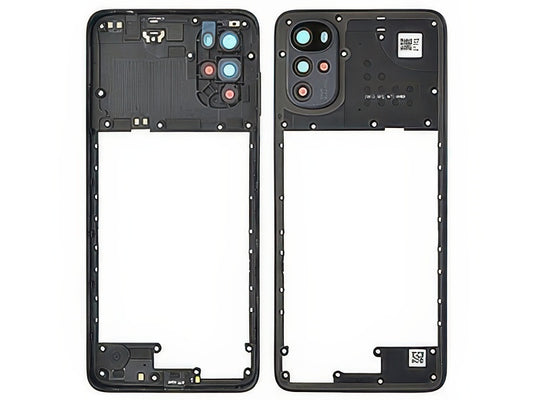 Cover Posteriore + Vetrino Camera + Tasti Volume + Antenna NFC Cosmic Black per Motorola Moto G22
