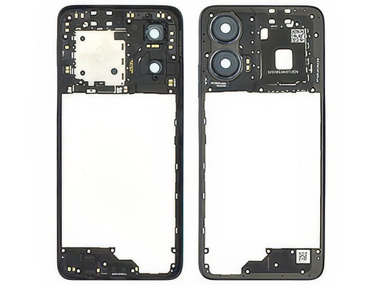 Cover Posteriore + Vetrino Camera + Tasti Volume + Antenna NFC Midnight Nero per Motorola Moto G35 5G