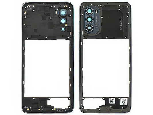 Cover Posteriore + Vetrino Camera + Tasti Volume Nero per Motorola Moto G52